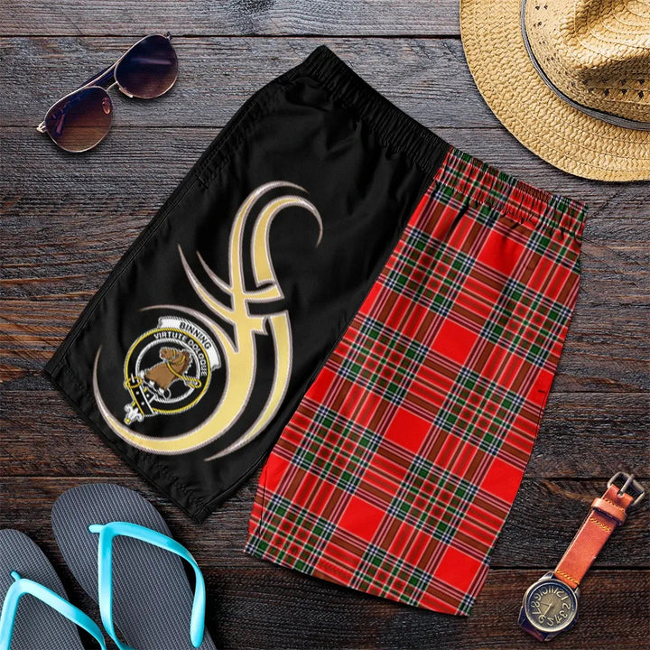 Scottish Binning Clan Crest Tartan Believe in Me Men's Shorts