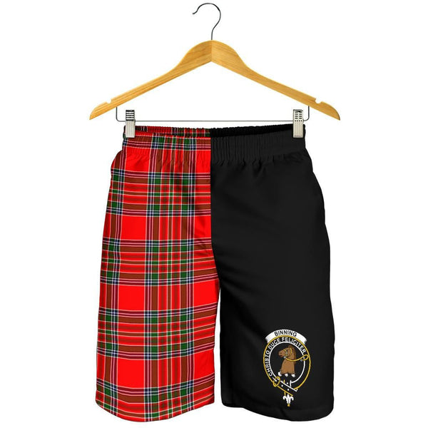 Scottish Binning Clan Crest Tartan Half of Me Men's Shorts