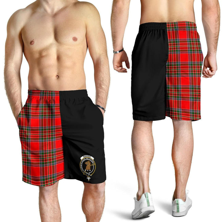 Scottish Binning Clan Crest Tartan Half of Me Men's Shorts
