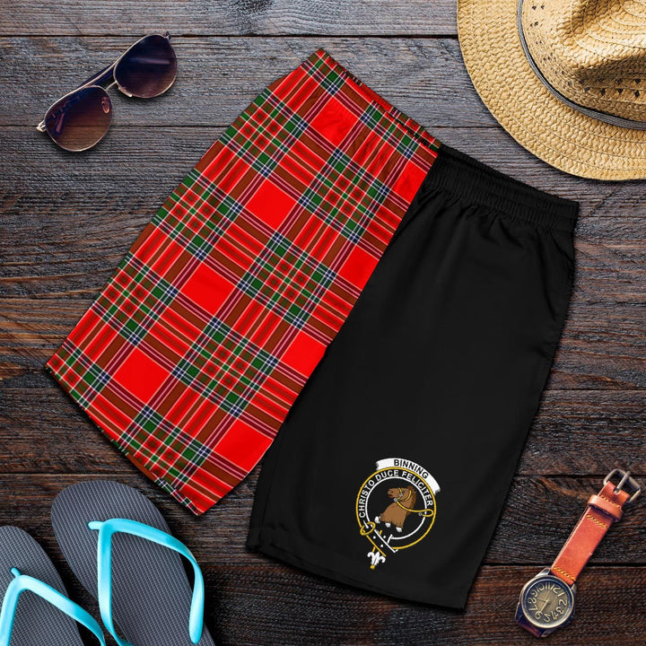Scottish Binning Clan Crest Tartan Half of Me Men's Shorts