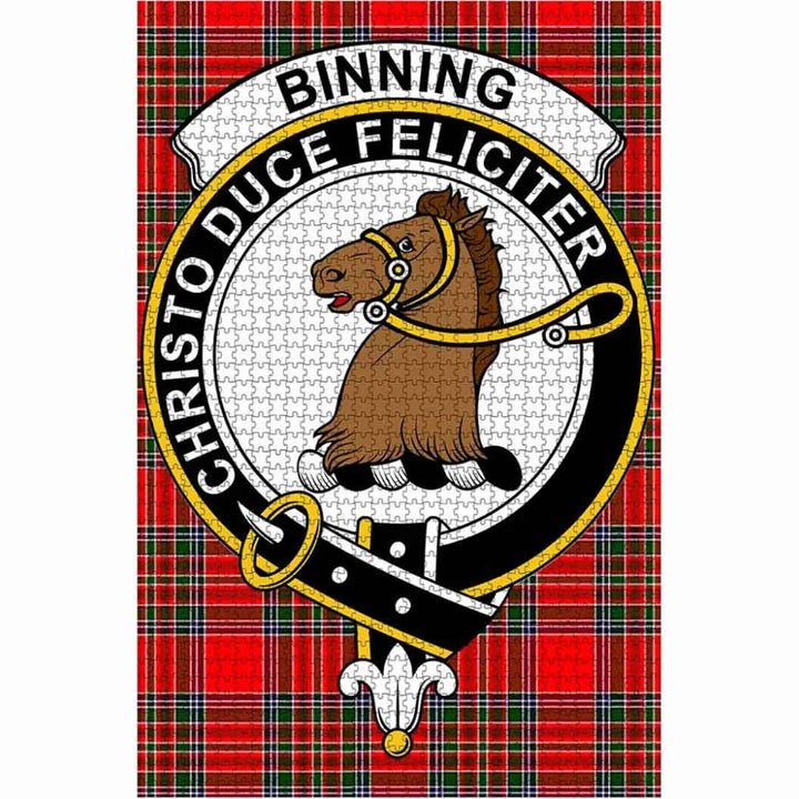 Scottish Binning Clan Crest Tartan Jigsaw Puzzle 1