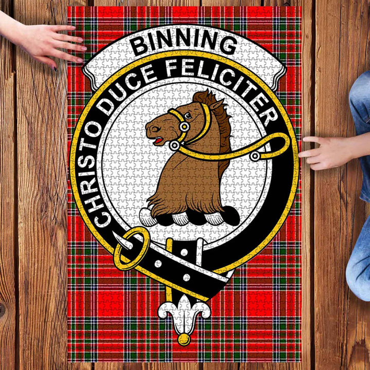 Scottish Binning Clan Crest Tartan Jigsaw Puzzle 3