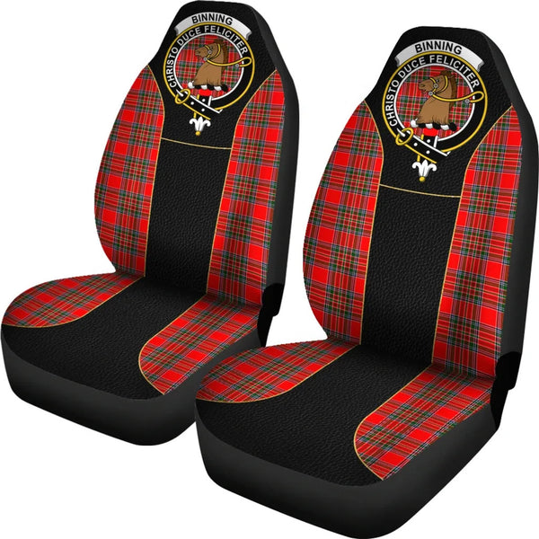 Scottish Binning (of Wallifoord) Clan Crest Tartan Car Seat Covers - Special Style 2