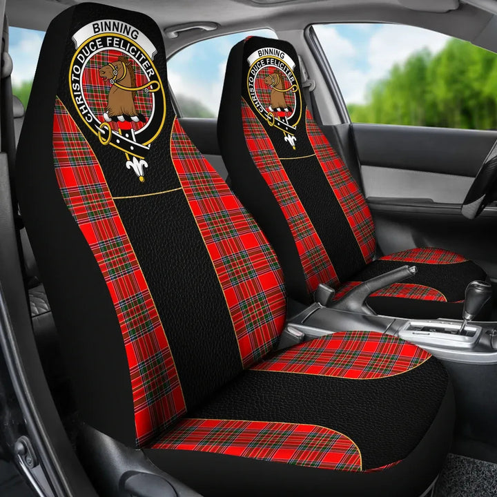 Scottish Binning (of Wallifoord) Clan Crest Tartan Car Seat Covers - Special Style 3
