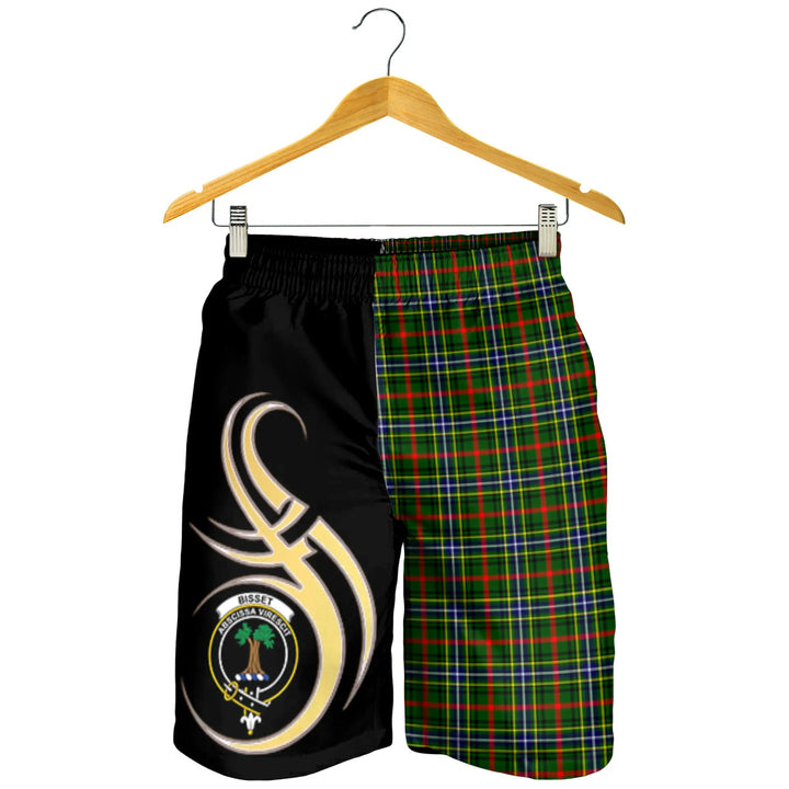 Scottish Bisset Clan Crest Tartan Believe in Me Men's Shorts