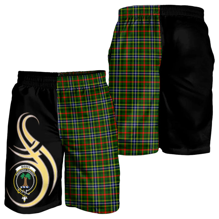 Scottish Bisset Clan Crest Tartan Believe in Me Men's Shorts