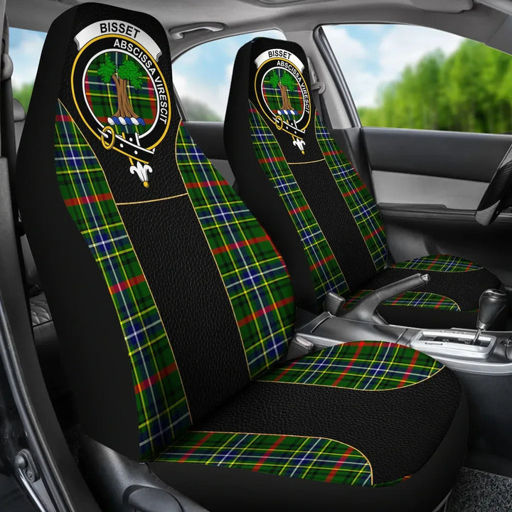 Scottish Bisset Clan Crest Tartan Car Seat Covers - Special Style 3