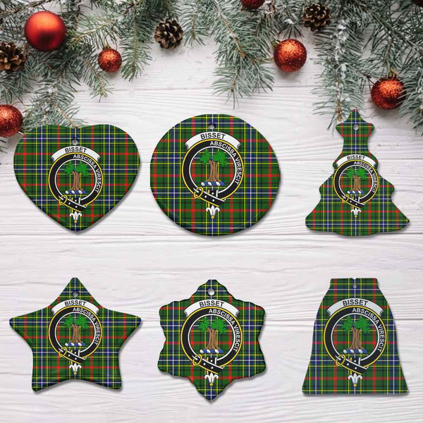 Scottish Bisset Clan Crest Tartan Ceramic Ornament All Tartan Plaid