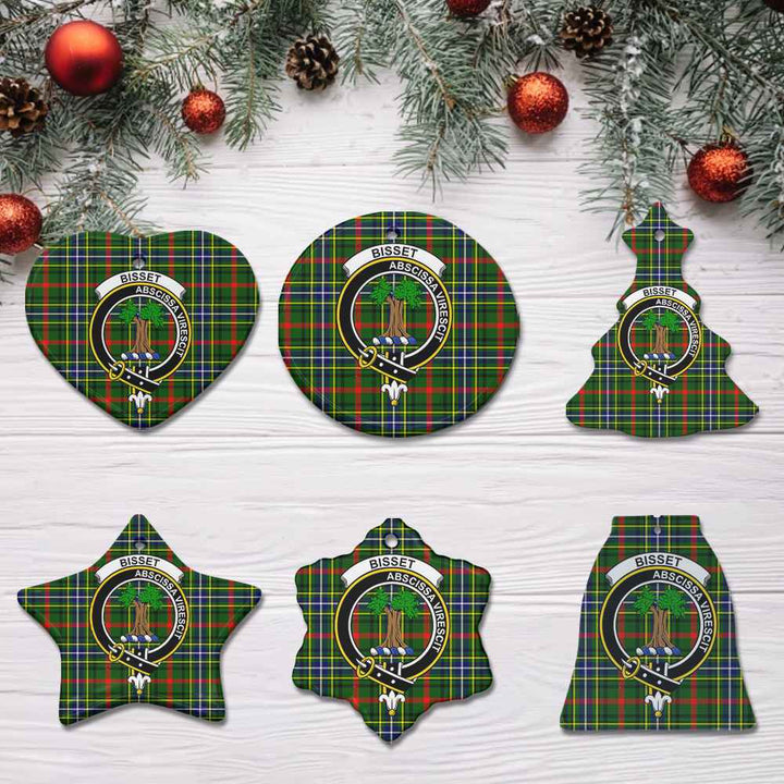 Scottish Bisset Clan Crest Tartan Ceramic Ornament All Tartan Plaid