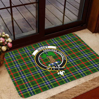 Scottish Bisset Clan Crest Tartan Door Mat Tartan Plaid 1