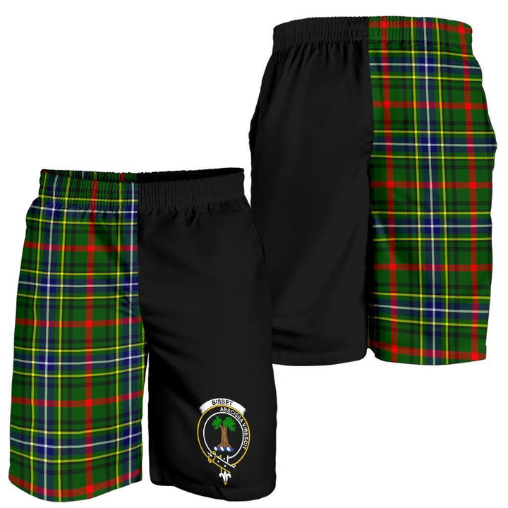 Scottish Bisset Clan Crest Tartan Half of Me Men's Shorts