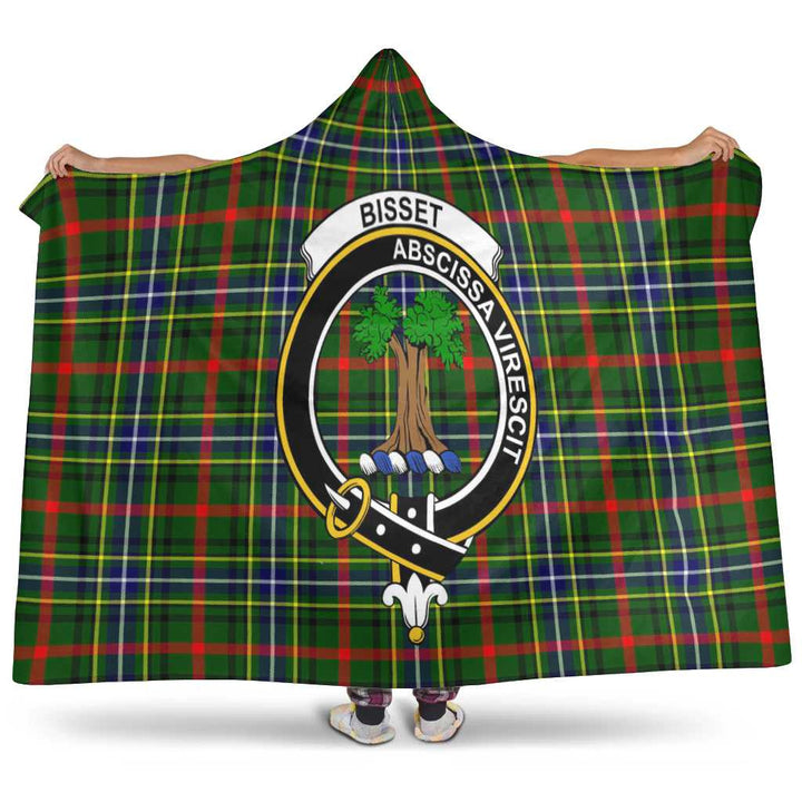 Scottish Bisset Clan Crest Tartan Hooded Blanket Tartan Plaid 1