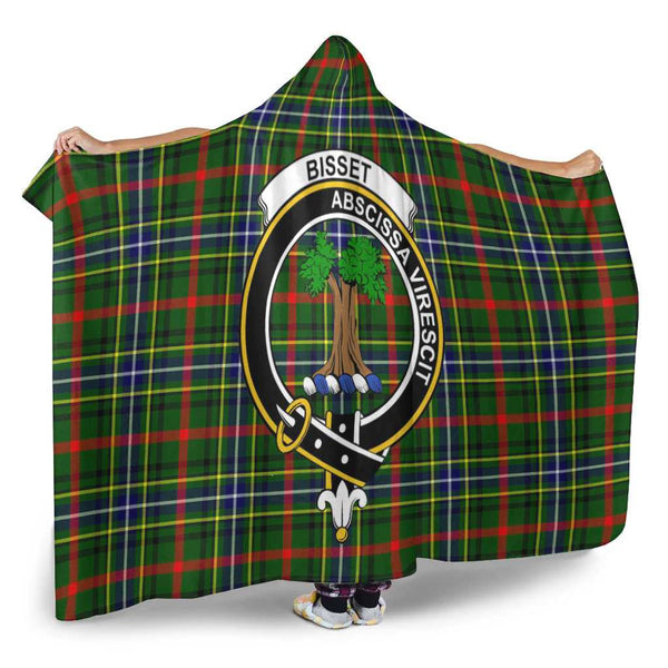 Scottish Bisset Clan Crest Tartan Hooded Blanket Tartan Plaid 2