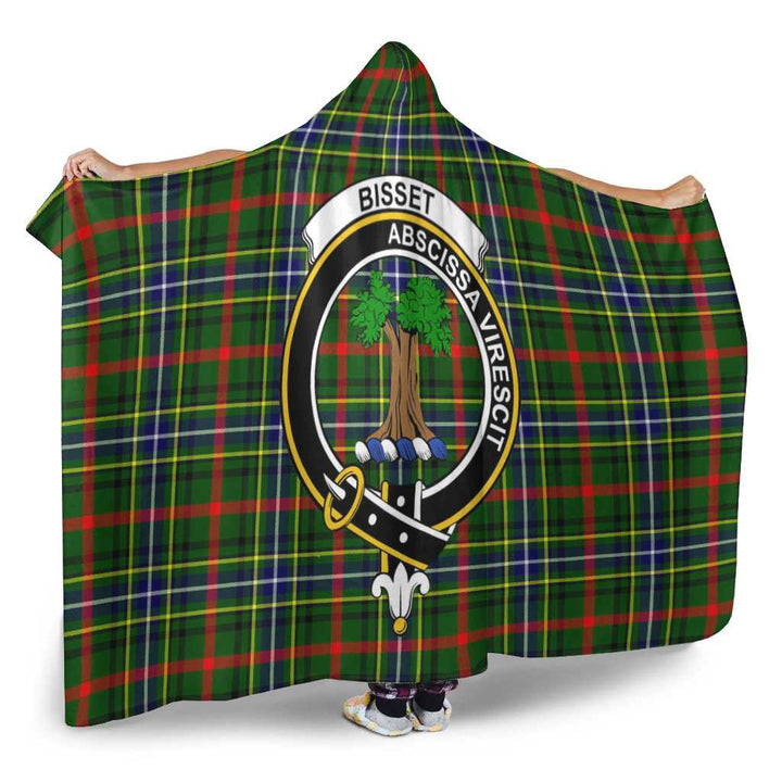Scottish Bisset Clan Crest Tartan Hooded Blanket Tartan Plaid 2