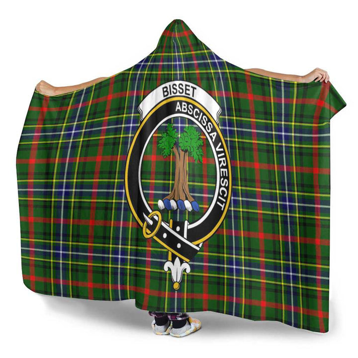 Scottish Bisset Clan Crest Tartan Hooded Blanket Tartan Plaid 3