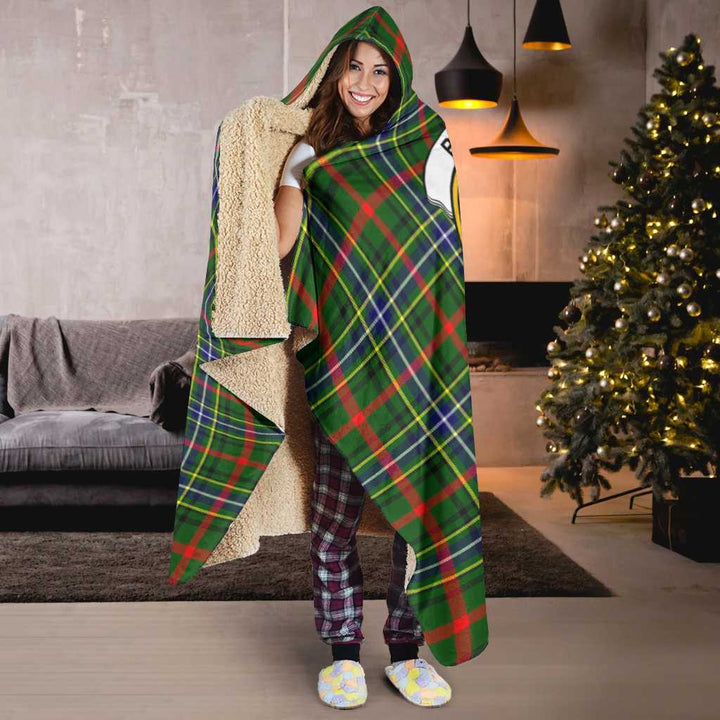 Scottish Bisset Clan Crest Tartan Hooded Blanket Tartan Plaid 6