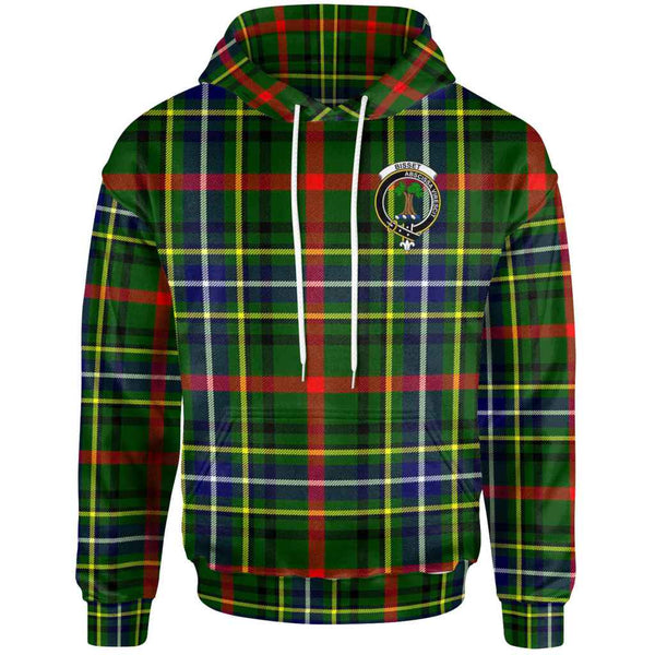Scottish Bisset Clan Crest Tartan Hoodie Front Side Tartan Plaid