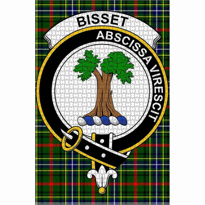 Scottish Bisset Clan Crest Tartan Jigsaw Puzzle 1
