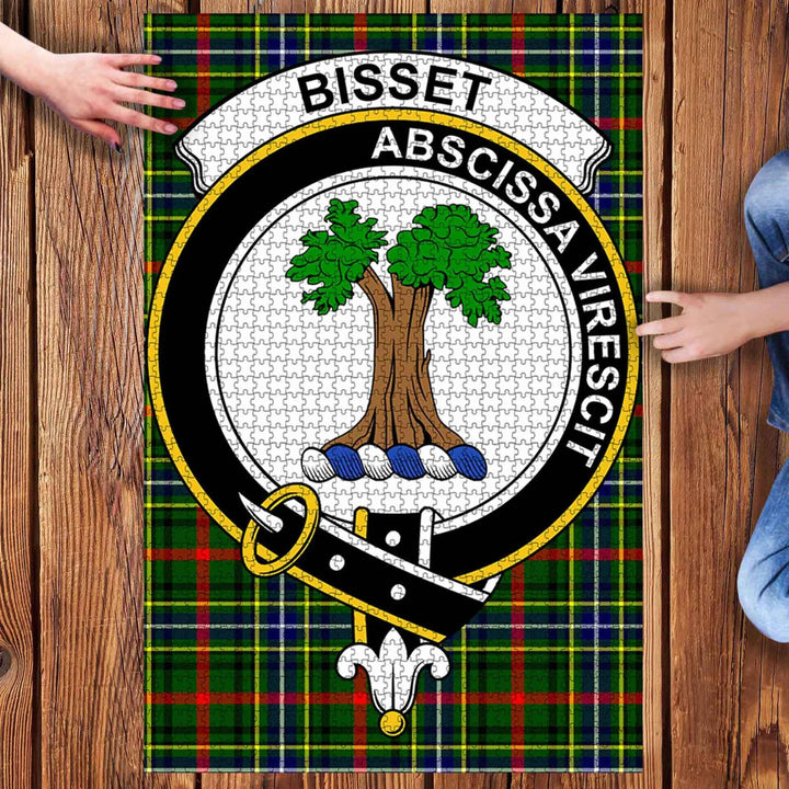 Scottish Bisset Clan Crest Tartan Jigsaw Puzzle 3