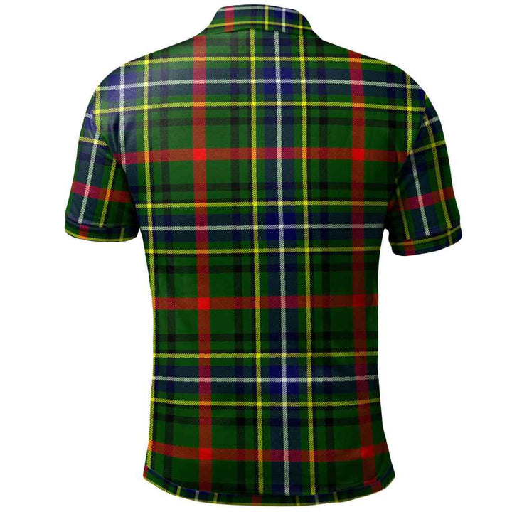 Scottish Bisset Clan Crest Tartan Polo Shirt Back Side Tartan Plaid