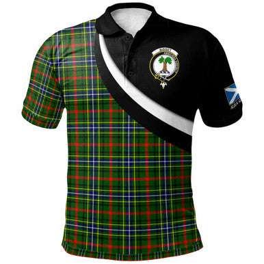 Scottish Bisset Clan Crest Tartan Polo Shirt - Scotland Forever Style Front Side Tartan Plaid