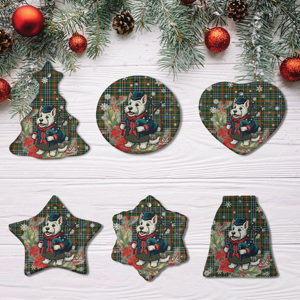 Scottish Bisset Clan Tartan Ceramic Ornament Cute Scottish Terrier Dog All Style Tartan Plaid