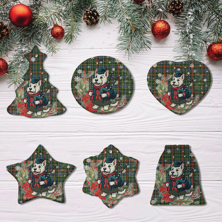 Scottish Bisset Clan Tartan Ceramic Ornament Cute Scottish Terrier Dog All Style Tartan Plaid
