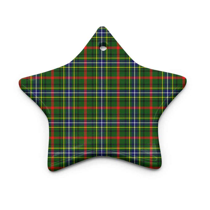 Scottish Bisset Clan Tartan Ceramic Ornament Star Shape Tartan Plaid