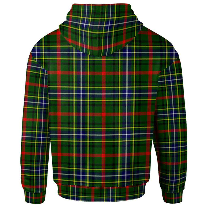Scottish Bisset Clan Tartan Hoodie Back Side Tartan Plaid