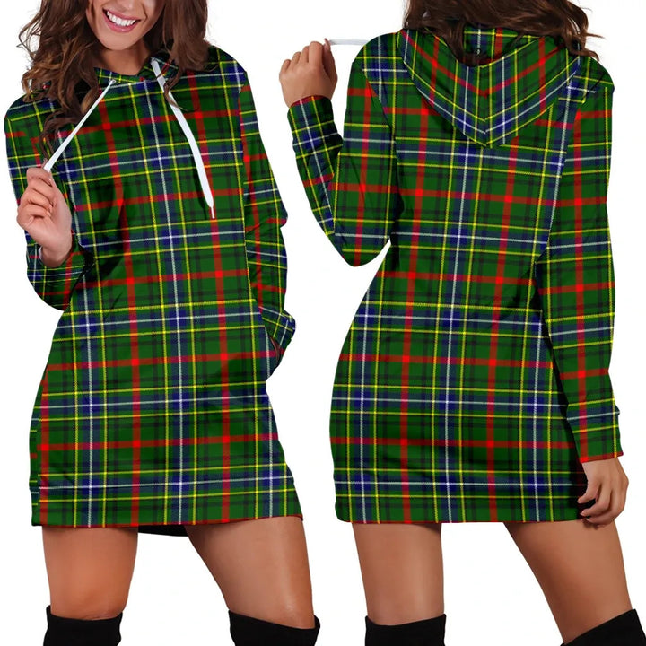 Scottish Bisset Clan Tartan Hoodie Dress