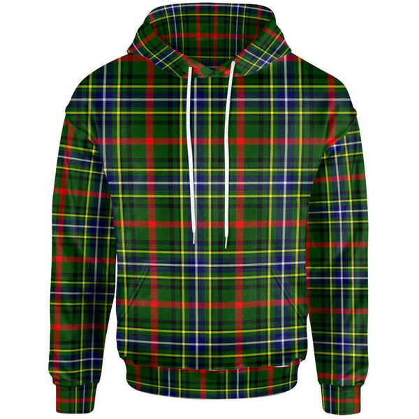 Scottish Bisset Clan Tartan Hoodie Front Side Tartan Plaid