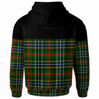 Scottish Bisset Clan Tartan Hoodie - Horizontal Style Back Side Tartan Plaid