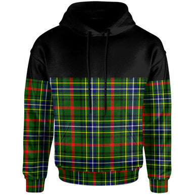 Scottish Bisset Clan Tartan Hoodie - Horizontal Style Front Side Tartan Plaid