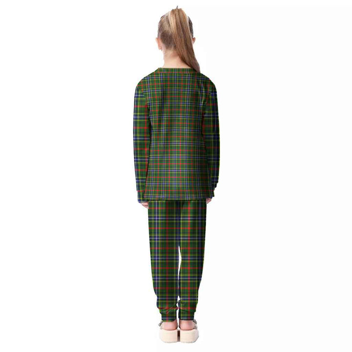 Scottish Bisset Clan Tartan Pajama Set Kid Back Side Tartan Plaid