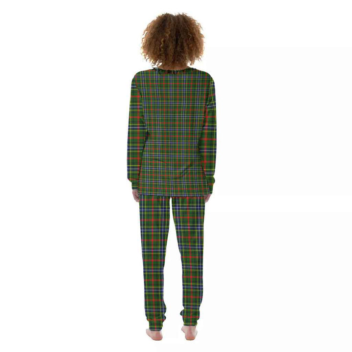Scottish Bisset Clan Tartan Pajama Set Women Back Side Tartan Plaid