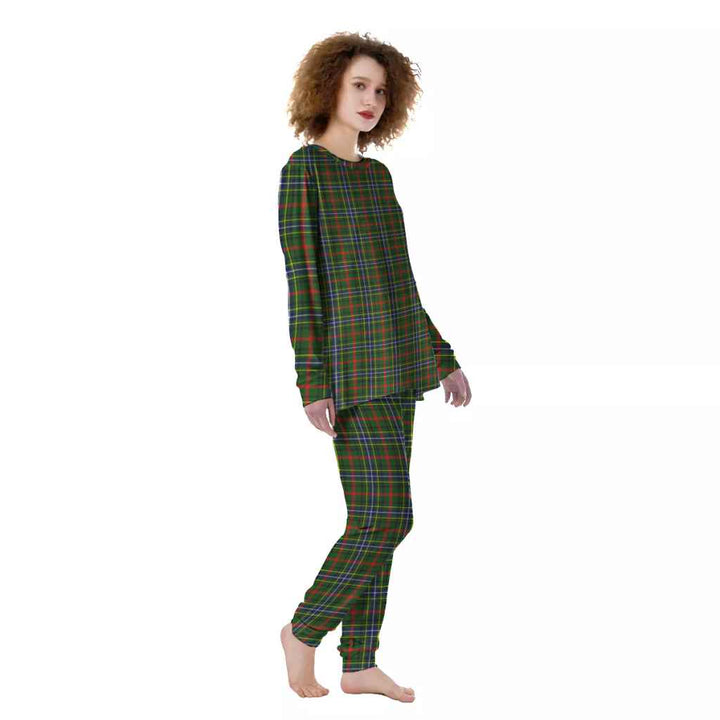 Scottish Bisset Clan Tartan Pajama Set Women Front Side Tartan Plaid