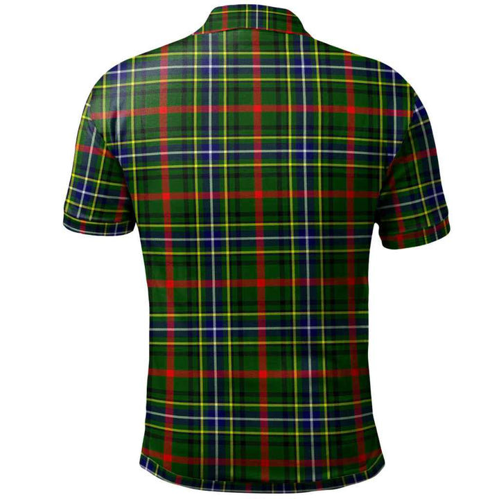 Scottish Bisset Clan Tartan Polo Shirt Back Side Tartan Plaid