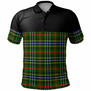 Scottish Bisset Clan Tartan Polo Shirt - Horizontal Style Front Side Tartan Plaid