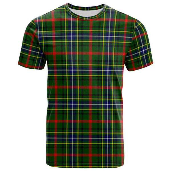 Scottish Bisset Clan Tartan T-Shirt Front Side Tartan Plaid