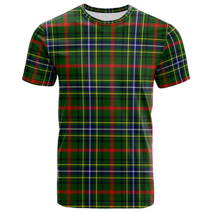 Scottish Bisset Clan Tartan T-Shirt Front Side Tartan Plaid