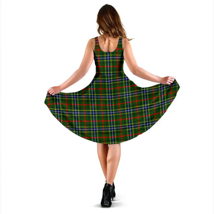 Scottish Bisset Clan Tartan Women Midi Dress