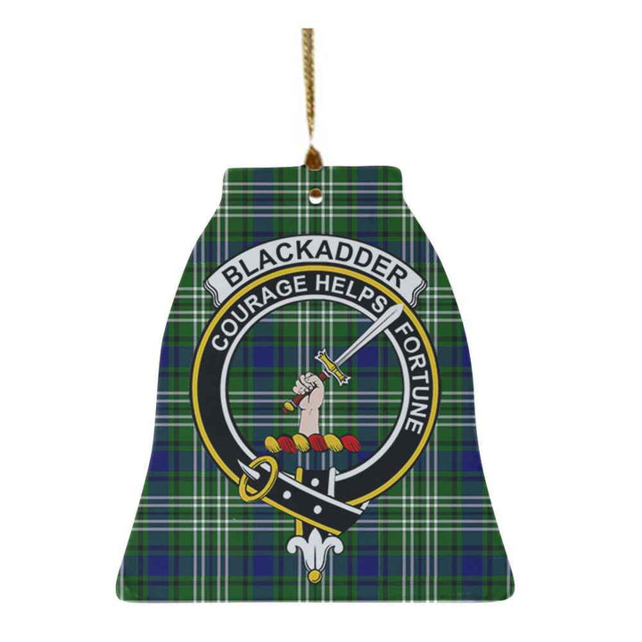 Scottish Blackadder Clan Crest Tartan Ceramic Ornament Bell Shape Tartan Plaid