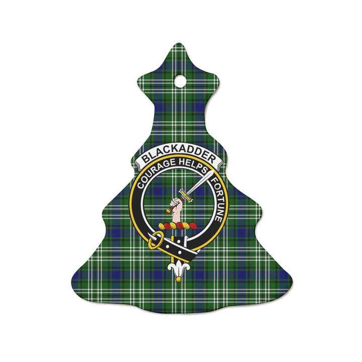 Scottish Blackadder Clan Crest Tartan Ceramic Ornament Tree Shape Tartan Plaid
