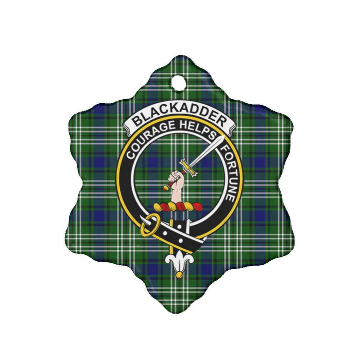 Scottish Blackadder Clan Crest Tartan Ceramic Ornament Snow Flake Shape Tartan Plaid