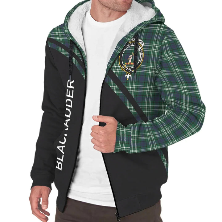 Scottish Blackadder Clan Crest Tartan Curve Sherpa Hoodie