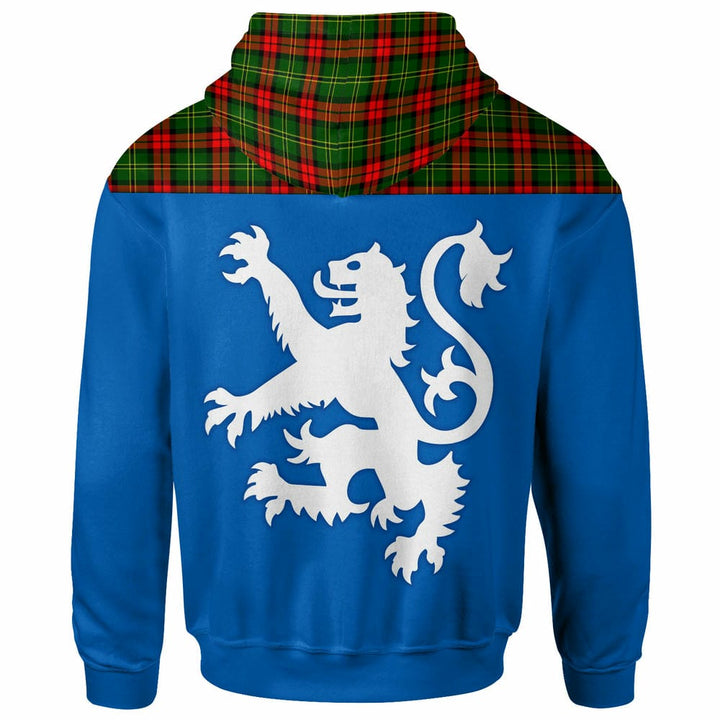Scottish Blackstock Clan Tartan Hoodie - Lion Rampant of Scotland With Flag back Side Tartan Plaid