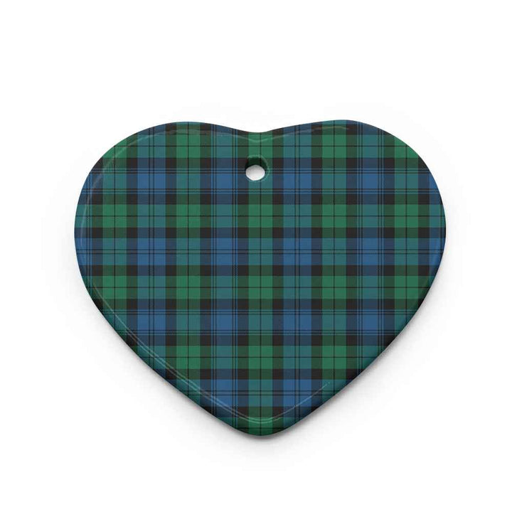 Scottish Blackwatch Ancient Clan Tartan Ceramic Ornament Heart Shape Tartan Plaid