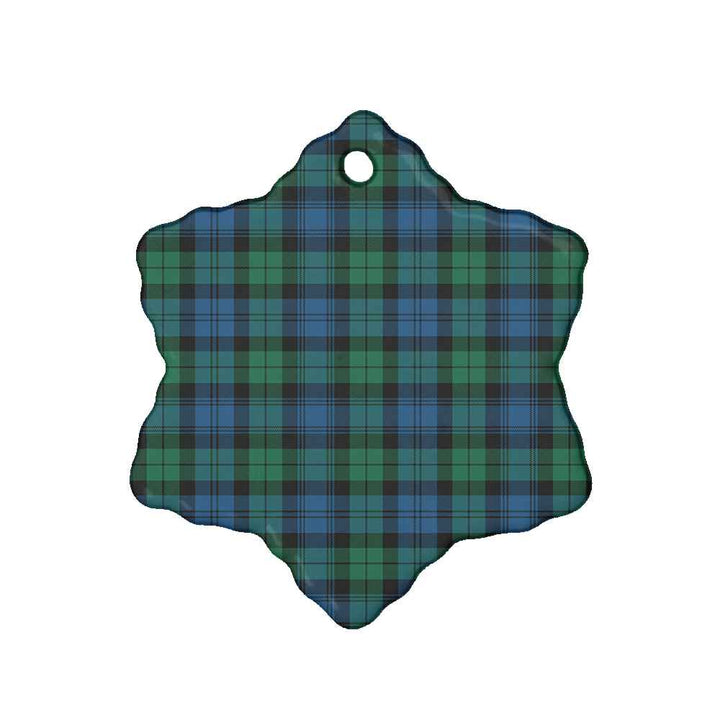 Scottish Blackwatch Ancient Clan Tartan Ceramic Ornament Snow Flake Shape Tartan Plaid