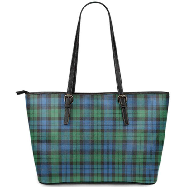 Scottish Blackwatch Ancient Clan Tartan Leather Tote Tartan Plaid