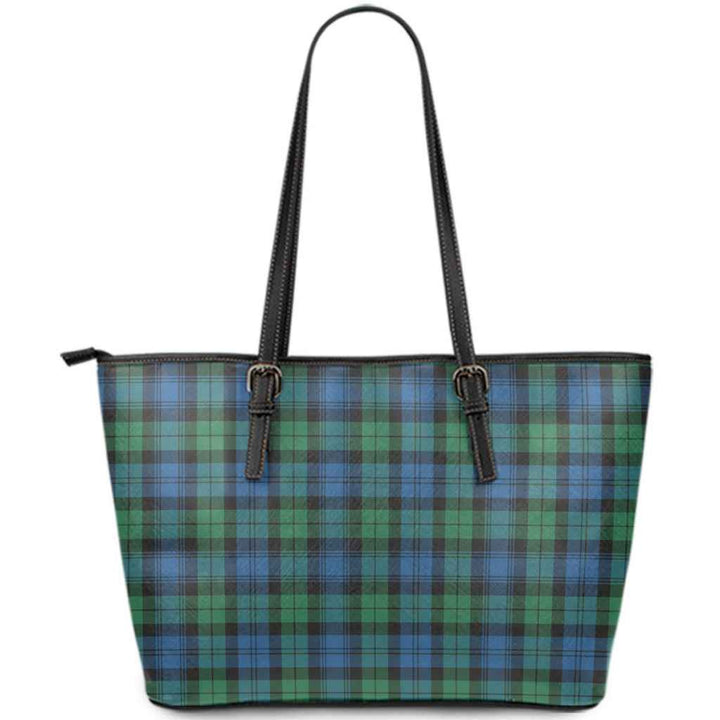 Scottish Blackwatch Ancient Clan Tartan Leather Tote Tartan Plaid